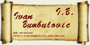 Ivan Bumbulović vizit kartica
